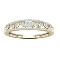 Zaručnički prsten od žutog zlata od 10 karata s dijamantom od 1 3 karata
