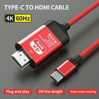 6ft Type-C USB do HDMI kabela; USB C do HDMI podrške 1080p, 2K, do 4K @ 60Hz; Kompatibilan s Lenovo Ideapad -om