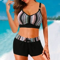 aiyuq.u Split Women Bikini Size kupaći kostim set kupaćih kostima za plažu Plus digitalnih kupaćih kostima Tankinis