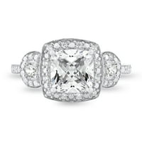 _ Stvara prsten od sterling srebra s imitacijom bijelog dijamanta na kamenoj podlozi