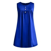 Ljetne Mini haljine za žene ženske jednobojne mini haljine Za odmor na plaži Boho haljine s džepovima univerzalni