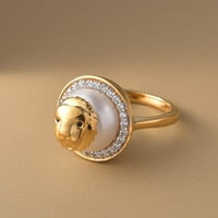 Trgovina 18K žuti zlatni prsten s kubičnim cirkonima i crnim spinelom 0K prsten. Pokloni