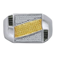 Karat okrugli oblik žuti i bijeli prirodni dijamantski zaručnički prsten 10K Čvrsta