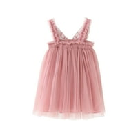 SDJMA Girls and Toddler's haljina Slatka leptirska krila Halter haljina mreža Camisloe haljina modna ruffler bandau