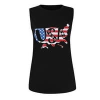 4. srpnja američka zastava ležerni tenkovski vrhovi za žene bluze bez rukava za bežične košulje majice majice