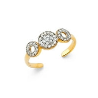 Jewels 14K Zlatni krug kubični cirkonia cz prsten prsten veličina 5.5