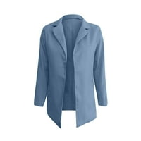 Ženske otvorene front Blazers casual notch rever dugih rukava kardigan jakne za jakne formalni poslovni rad ureda