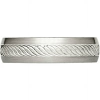 Brušeni prsten od nehrđajućeg čelika sa srebrnim umetkom za umetanje
