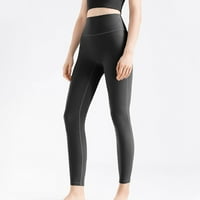 PUAWKOER Ženske hlače visoke elastično dizanje Sportske fitness Visoki struk Prekrasne joga hlače joga haljine
