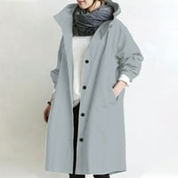 Žene duge kapute s kapuljačama plus veličina gumba dugih rukava Donji kaput proljeće jeseni casual casual casual