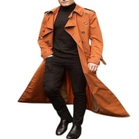 Muška proljetno-ljetna duga vjetrovka u A-listi, jednobojni kaput s dvostrukim kopčanjem, modna jakna s remenom