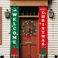 Sretan božićni transparenti na vratima natpis viseća zastava zastava za kućni zid unutarnji ukrasi za božićne