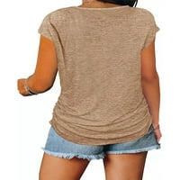 Avamo ženska ljetna majica ležerna tunika s kratkim rukavima Zipper v Neck bluza