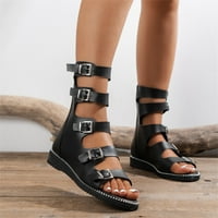 + / ženske ljetne sandale; japanke; jednostavne ravne sandale na plaži s patentnim zatvaračem; Plus veličine;