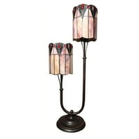 Ljeto 2-Svijetlo ružičasta Stolna svjetiljka u stilu Tiffani