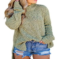 Ženski jesensko-zimski modni čvrsti pleteni pulover