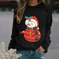 Ženske Ležerne božićne majice dugih rukava s okruglim vratom Slatki pulover labavi vrhovi s okruglim vratom, e-mail