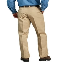 Muške hlače pravilnog kroja s ravnim nogavicama i ravnim prednjim dijelom od prave kože U donjem dijelu