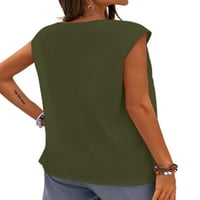 Ženske ljetne majice na plaži u donjem rublju prsluk s okruglim vratom bez rukava majica casual labava bluza