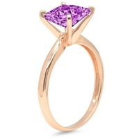 18k dijamantni dijamantni prsten od ružičastog zlata s prozirnim simuliranim dijamantom od 5,25
