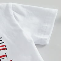 Odjeća za male Američke dječake 4. srpnja majice kratkih rukava majica s natpisom kratke hlače s američkom zastavom