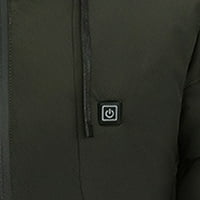 Vojni zeleni muškarci i žene grijaći kaput USB punjenje 5 zona tri zupčanika za kontrolu s kapuljačom s kapuljačom