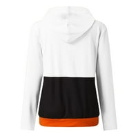 Odjeća stilski ženski tisak okruglog vrata pulovera vrhova dugih rukava s kapuljačom bluza bijela xxl ql302