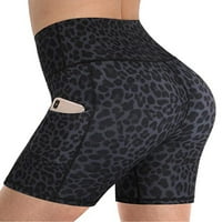 Trening Hip Kratke hlače Leopard Snake Print Fitness Pocket teretana biciklističke gamaša za žene za žene