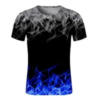 Ljetne majice za muškarce cool majice s grafičkim plamenom od 3 tisuće Plus size kratki rukav Okrugli vrat novi