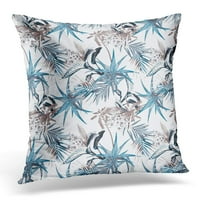 Crni apstraktni tropski akvarelni plavi umjetnički jastučni jastuk poklopac jastuka