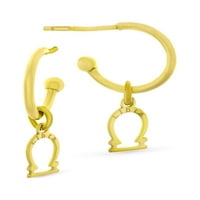 Naušnice s obručem od 18k zlata preko srebra sa simbolom zodijaka Vage
