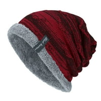 Slouchy Beanie za muškarce zima debela topla nejasna runa obložena pleteni šeširi za dečke, kašmira vuna mješavina