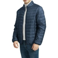 Muška jesenska i zimska modna modna ležerna čvrsta boja za patentnu kabinu Ovratnik džep bez kapuljača dolje pamučno