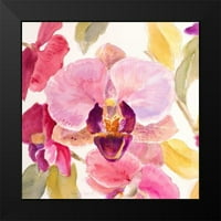 Loreth, Lanie Black Modern Framed Museum Art Print pod nazivom - Radiant Orchid Square II