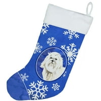 Božićne čarape s malteškim zimskim pahuljicama
