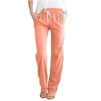 Gathrrgyp Capri hlače za žene plus veličine, ženske ležerne hlače široke noge čvrste elastične struke labave duge