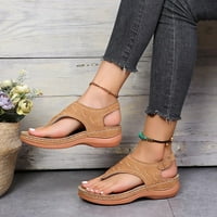 Ljetne ženske japanke na klin, sandale, Ležerne japanke, ženske Kaki Cipele 8,5