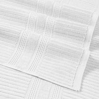 Set teksturiranih ručnika za kupanje u bijeloj boji s okomitim prugama