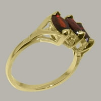 Ženski prsten od prirodnog granata od 14k žutog zlata britanske proizvodnje-opcije veličine-veličina 5,5