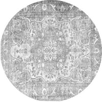 Tradicionalni perzijski tepisi za sobe okruglog oblika u sivoj boji, promjera 7 inča