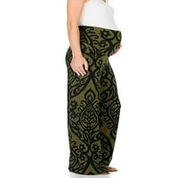 & Boho ženske trudničke hlače Ležerne lagane hlače za plažu boemske Trudničke hlače s printom