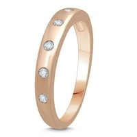 Prsten od ružičastog zlata od 10 karata s dijamantnim kamenom u obliku dijamanta