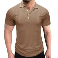 Muške majice za muškarce, Muška majica s grafičkim uzorkom u obliku trokuta, tamno smeđa, kaki