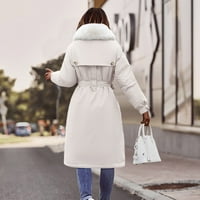 Ženski kaputi i jakne plus size Ženski dugi kaput jednobojni topli zimski ovratnik s reverom Dugi rukav gornja