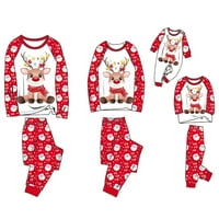 Obiteljski Božićni pidžama setovi, svečane božićne pidžame, gornji dio i hlače s printom losa i jelena za odrasle