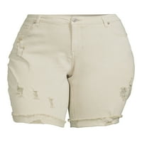 Alivia Ford Women Plus veličine uništene kolut rastezanja Bermuda kratke hlače