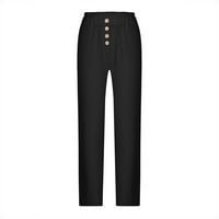 Plus veličine žene lanene hlače ljetna moda ležerna solidna elastična struka labave hlače do 65% popusta