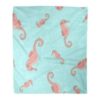 Flanel bacajte pokrivač uzorak plavi rakovi Slatki morski konji napravljeni u mekom za kauč za krevet i kauč