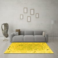 Tradicionalni unutarnji tepisi u orijentalnom stilu u žutoj boji, okrugli, 4 inča