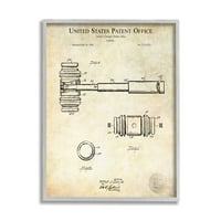 Stupell Industries Vintage Gavel Izum Diagram Patent Tekst Nacrt uokvirenog zida Art, 20, dizajn Karla Hronek